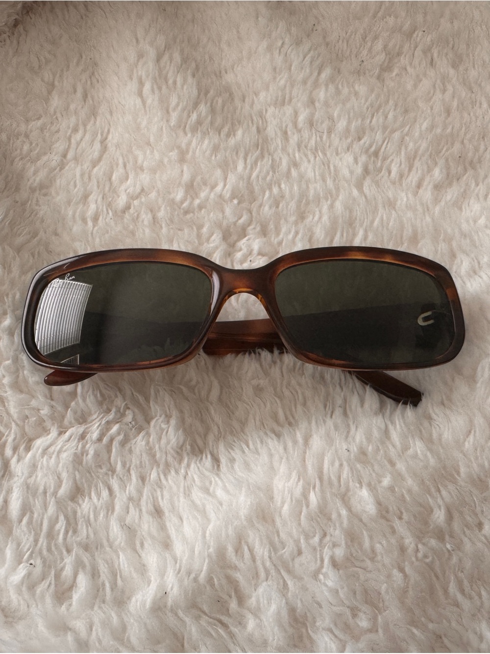 Brown Tortoiseshell Women's Rectangle RayBan Sunglasses